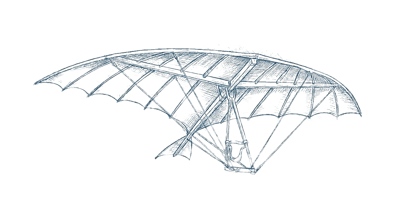 Da Vinci flying machine sketch